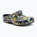 Nazouváky Crocs Classic Painted Floral black sand