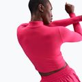 Dámské tričko s dlouhým rukávem Nike One Fitted Dri-Fit 1/4 Zip Mid Layer rush pink/white 4