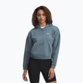 Dámská mikina Under Armour Rival Fleece Piped HZ Hoodie jasper blue/white