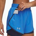 Dámské běžecké kraťasy Under Armour Fly By 2in1 blue atlantis/washed navy/reflective 4