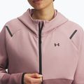 Dámská mikina Under Armour Unstoppable Fleece HZ tourmaline pink/maroon mist/black 3