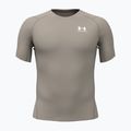 Pánské tréninkové tričko Under Armour HG Armour Comp timberwolf taupe/white