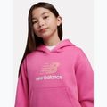 Dětská mikina New Balance FT Stacked Logo Hoodie pink satin 5