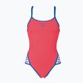 Dámské jednodílné plavky arena Team Stripe Super Fly Back One Piece červeno-modrý 001195/477 5