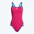 Dámské jednodílné plavky arena Team Stripe Super Fly Back One Piece růžový 001195/970