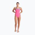Dámské jednodílné plavky arena Lace Back Solid shocking pink/blue river 2