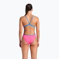 Dámské jednodílné plavky arena Lace Back Solid shocking pink/blue river 3