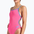 Dámské jednodílné plavky arena Lace Back Solid shocking pink/blue river 4