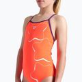 Dětské jednodílné plavky arena Star Graphic Lightdrop Back bright coral / plum 4