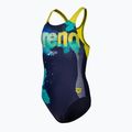 Dětské jednodílné plavky arena Light Tricks Swim Pro Back navy/soft green/multi 3