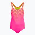 Dětské jednodílné plavky Arena Kikko V Swim Pro Back shocking pink / soft green