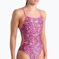 Dámské jednodílné plavky  arena Pink Dahlia Lace Back shocking pink/multi 5