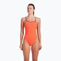 Dámské jednodílné plavky arena Lace Back Solid bright coral/plum