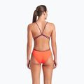 Dámské jednodílné plavky arena Lace Back Solid bright coral/plum 3