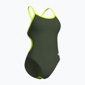 Dámské jednodílné plavky arena Lace Back Solid dark sage/artic lime 3