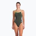 Dámské jednodílné plavky arena Lace Back Solid dark sage/artic lime 5