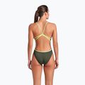Dámské jednodílné plavky arena Lace Back Solid dark sage/artic lime 7