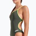 Dámské jednodílné plavky arena Lace Back Solid dark sage/artic lime 8