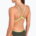 Dámské jednodílné plavky arena Lace Back Solid dark sage/artic lime 9