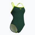 Dámské jednodílné plavky arena Monogram Challenge Back dark sage multi/artic lime 3