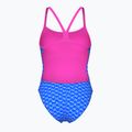 Dámské jednodílné plavky arena Monogram Challenge back blue river multi/shocking pink 2