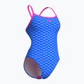 Dámské jednodílné plavky arena Monogram Challenge back blue river multi/shocking pink 3