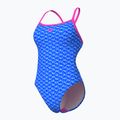 Dámské jednodílné plavky arena Monogram Challenge back blue river multi/shocking pink 4
