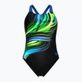 Dámské jednodílné plavky Arena Bloom Swim Pro Back Lb multi black/black/blue china