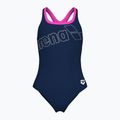 Dámské jednodílné plavky Arena Logo Swim Pro navy/shocking pink