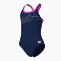 Dámské jednodílné plavky Arena Logo Swim Pro navy/shocking pink 4