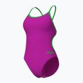 Dámské jednodílné plavky Arena Lace Back Solid very fuchsia/team green 3