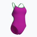Dámské jednodílné plavky Arena Lace Back Solid very fuchsia/team green 4