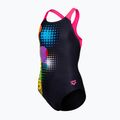 Dětské jednodílné plavky arena Dots Swim Pro Back black multi/black/shocking pink 3
