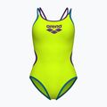 Dámské jednodílné plavky arena One Double Cross Back One Piece artic lime/plum/blue cosmo