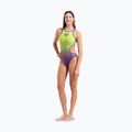 Dámské jednodílné plavky arena One Shaded Print Tech One Back artic lime violetta multi/neon blue 6