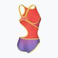 Dámské jednodílné plavky arena One Shaded Print Tech One Back bright coral royal multi/soft green 4