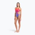 Dámské jednodílné plavky arena One Shaded Print Tech One Back bright coral royal multi/soft green 6
