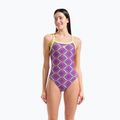 Dámské jednodílné plavky arena Floral Challange Back violet multi/artic lime