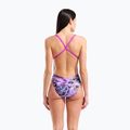 Dámské jednodílné plavky arena Earth View Xcriss Cross pink multi/very fuchsia 3