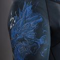 Pánské tréninkové legíny Venum Thunder Dragon Spats Black/Royal Blue 7