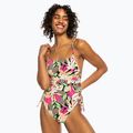 Dámské jednodílné plavky ROXY Printed Beach Classics Lace UP anthracite palm song s 2