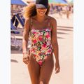 Dámské jednodílné plavky ROXY Printed Beach Classics Lace UP anthracite palm song s 9