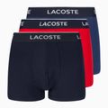 Lacoste boxerky 5H3389 W64 3 páry námořnická modř/červený metylen