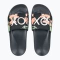 Dámské žabky ROXY Slippy II black/green print 2
