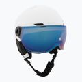 Dětská lyžařská helma UVEX Rocket Visor Jr white/black matt/mirror blue/smoke