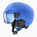 Dětská  lyžařská helma  UVEX Rocket Visor Jr blue matt/mirror blue/smoke 3