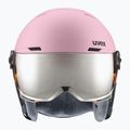 Dětská  lyžařská helma  UVEX Rocket Visor Jr pink confetti matt/mirror silver/lasergold lite 2