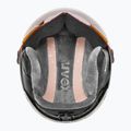 Dětská  lyžařská helma  UVEX Rocket Visor Jr rhino/blush matt/mirror silver/lasergold lite 4