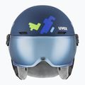 Dětská  lyžařská helma  UVEX Rocket Visor Jr blue puzzle matt/mirror blue/smoke 2