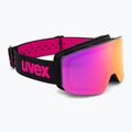 Dětské lyžařské brýle UVEX Pwdr FM black matt/mirror pink green clear
